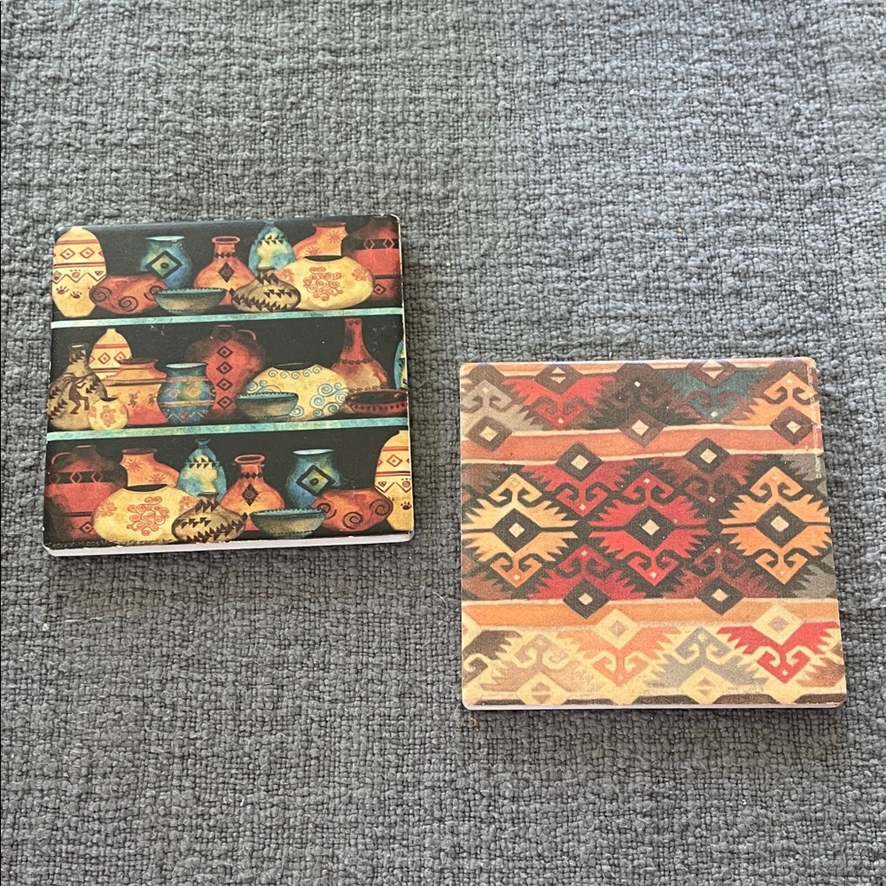Thirstystone Cork-Backed Coasters, Set of 2 Southwestern Print